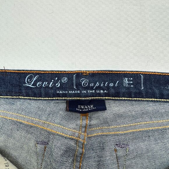 Levi's Women Capital E Low Rise Boot Cut Slim Fit Swank Jeans Sz 30 Blue Vintage - Picture 5 of 13
